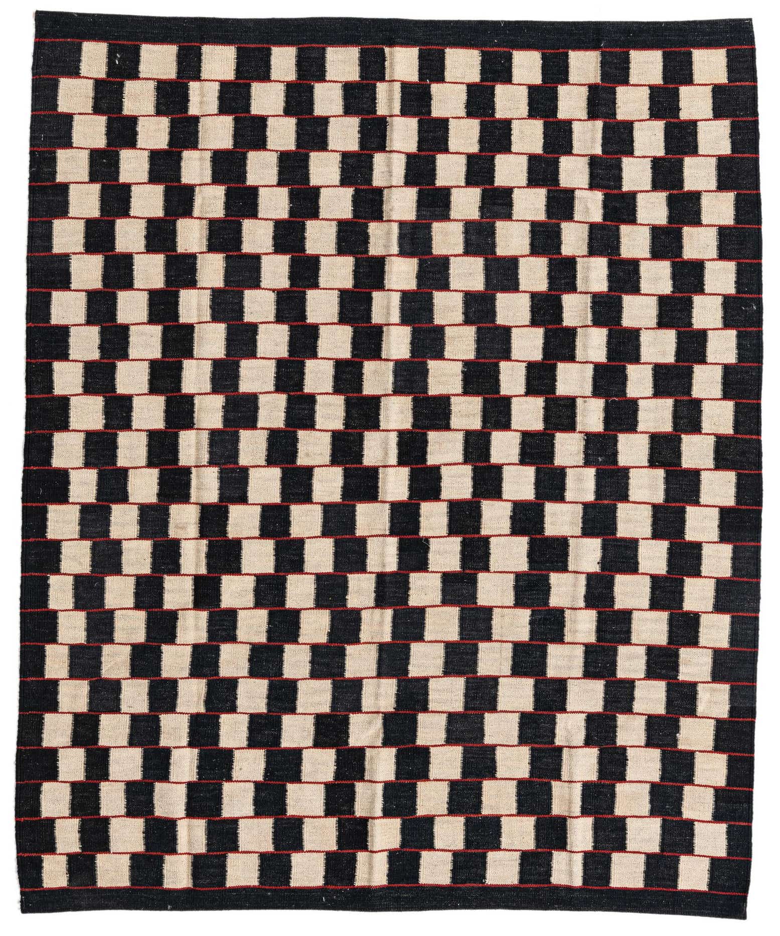 5' 2 x 6' 3 Hand Woven Kilim Modern Wool Rug