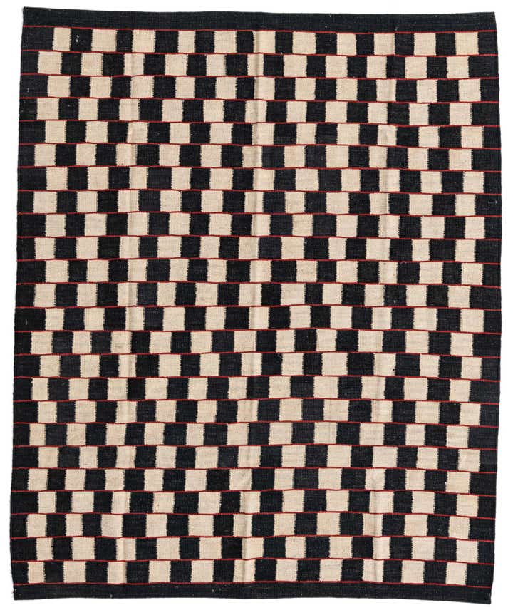 5' 2 x 6' 3 Hand Woven Kilim Modern Wool Rug