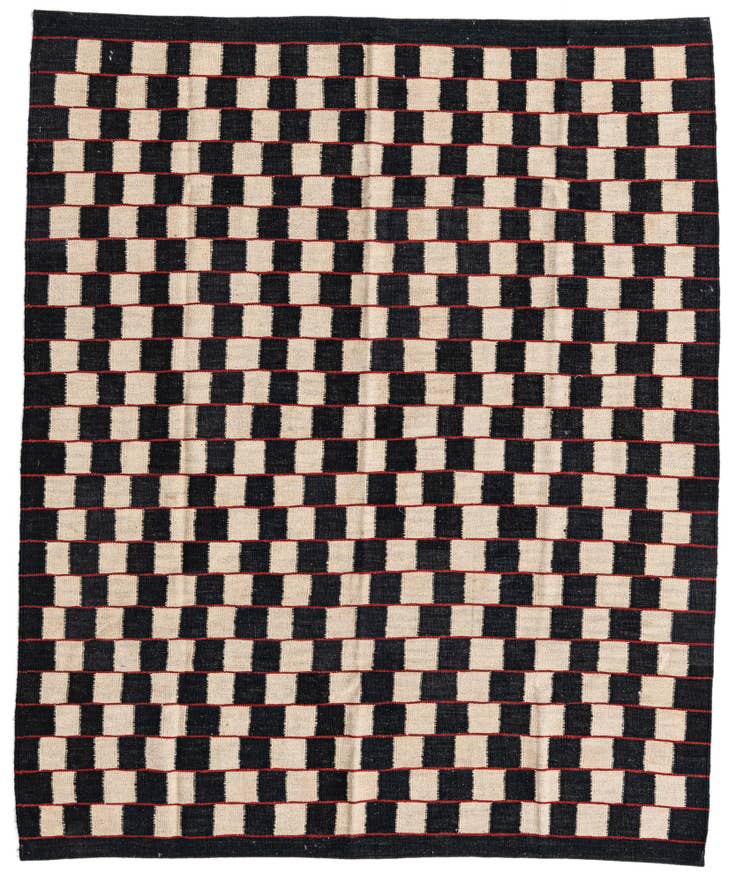 Detail image of 5' 2 x 6' 3 Hand Woven Kilim Modern Wool Rug