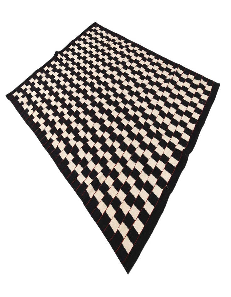 Detail image of 5' 8 x 7' 9  Hand Woven Kilim Modern Wool Rug