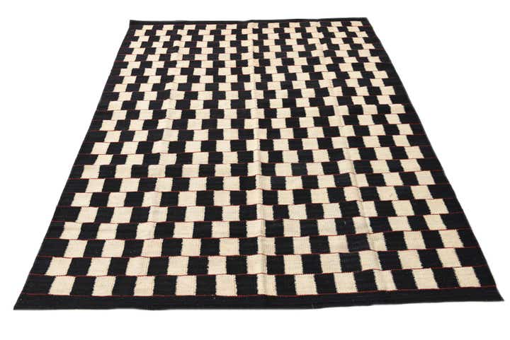 4' 10 x 6' 4 Hand Woven Kilim Modern Wool Rug
