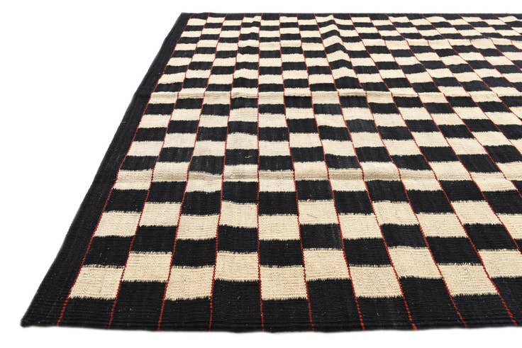 Detail image of 4' 10 x 6' 4 Hand Woven Kilim Modern Wool Rug