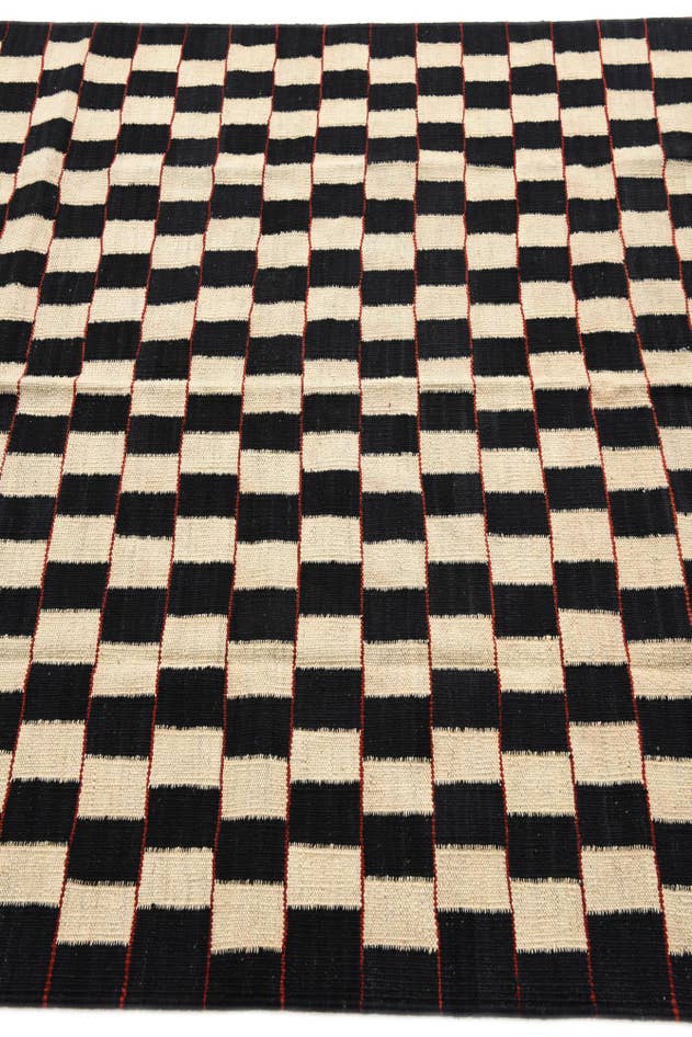 Detail image of 4' 10 x 6' 4 Hand Woven Kilim Modern Wool Rug