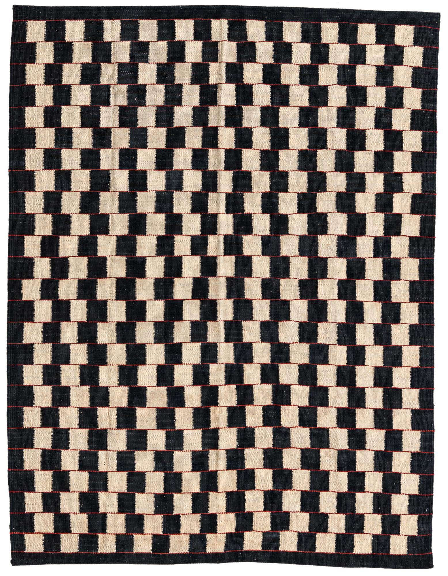 4' 10 x 6' 4 Hand Woven Kilim Modern Wool Rug