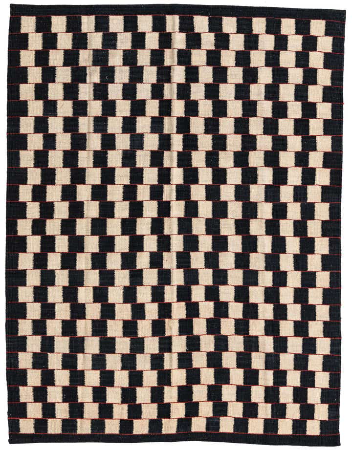 4' 10 x 6' 4 Hand Woven Kilim Modern Wool Rug