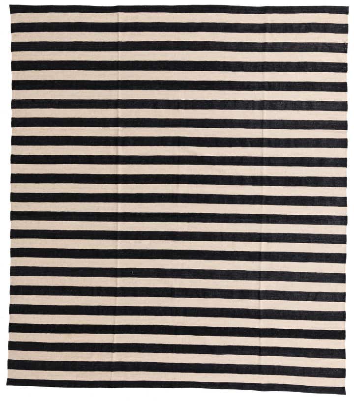 8' 6 x 9' 8 Hand Woven Kilim Modern Wool Rug