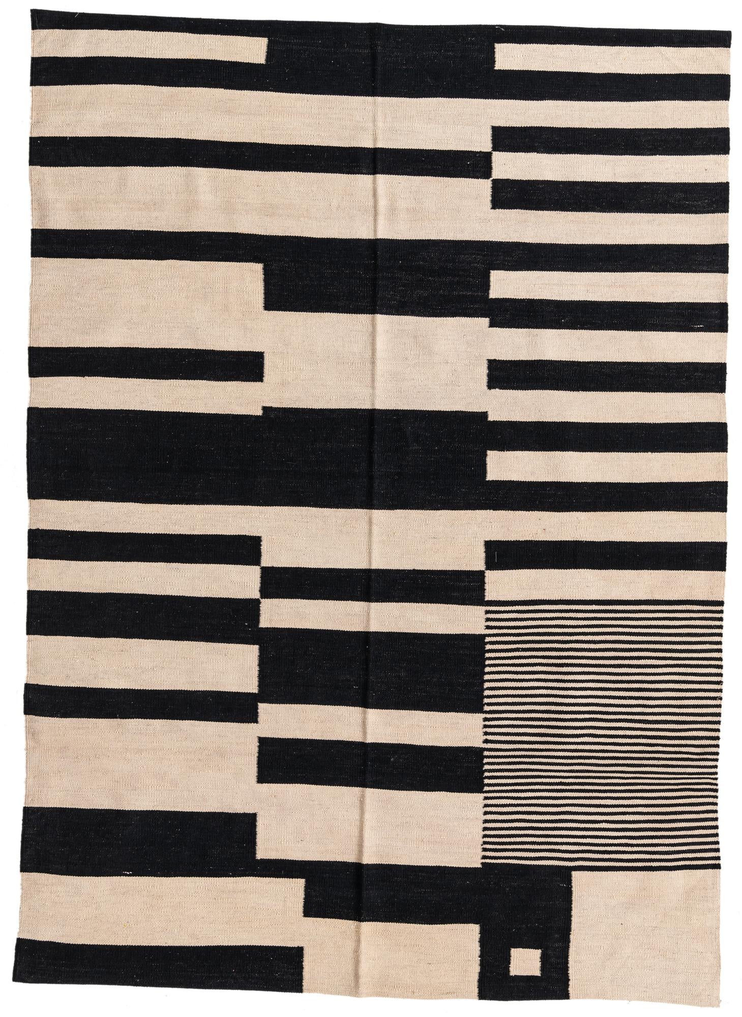 5' 7 x 7' 9 Hand Woven Kilim Modern Wool Rug
