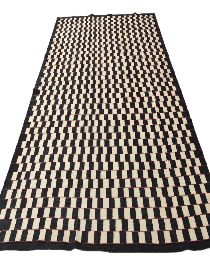 Detail image of 8' 5 x 11' 2  Hand Woven Kilim Modern Wool Rug