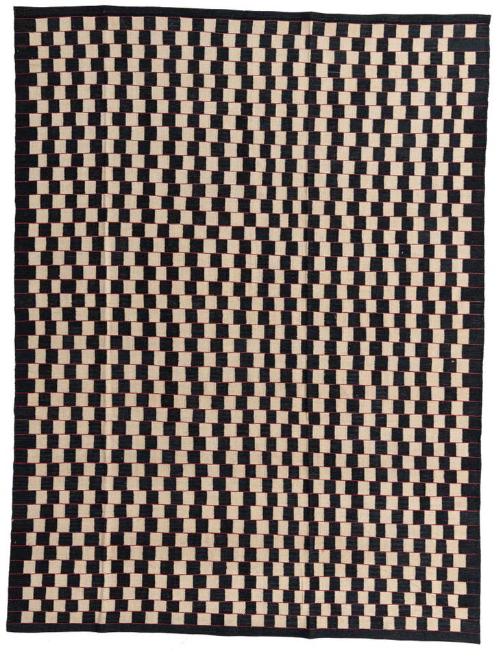 Detail image of 8' 5 x 11' 2 Hand Woven Kilim Modern Wool Rug