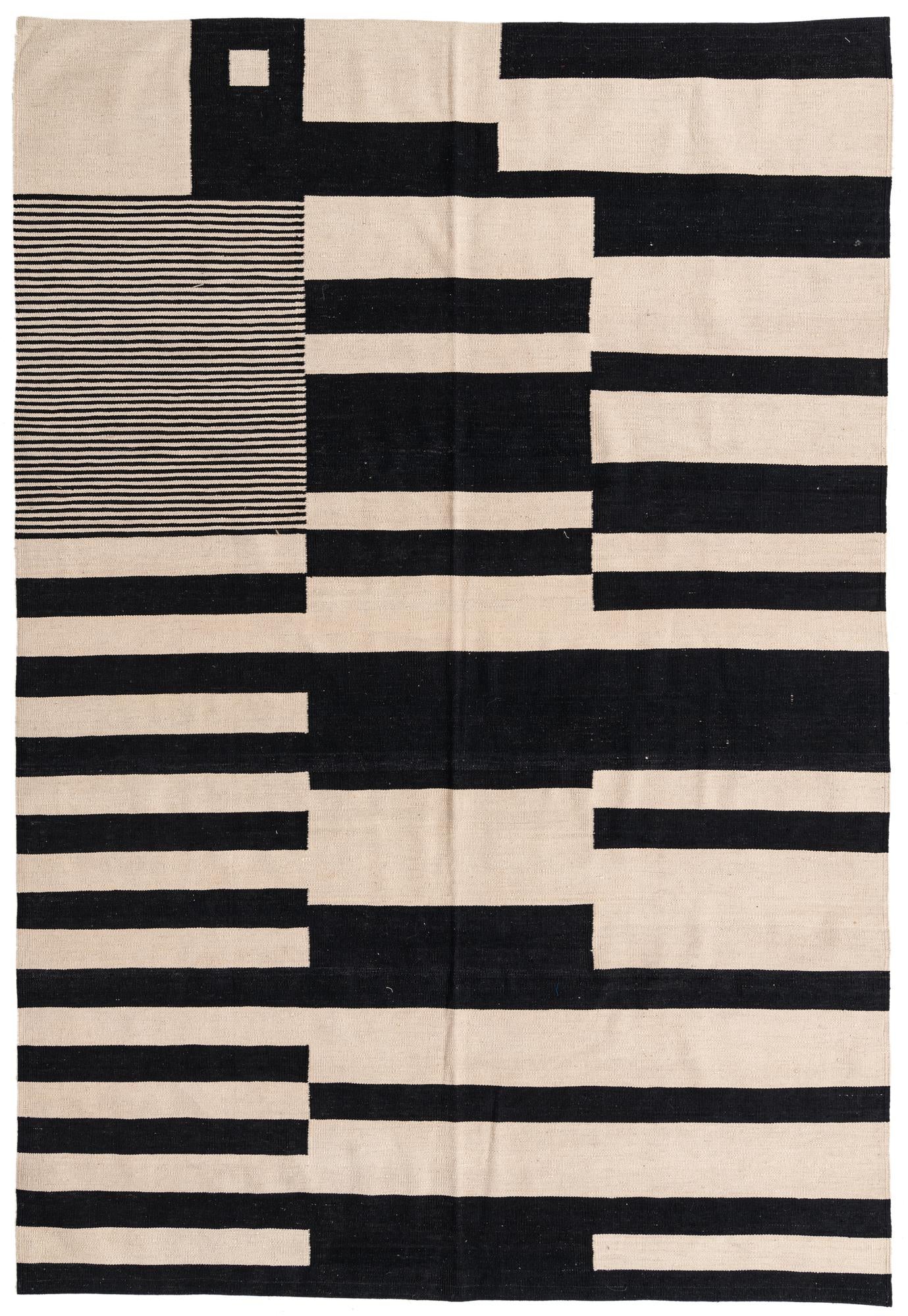 6' 7 x 9' 8 Hand Woven Kilim Modern Wool Rug