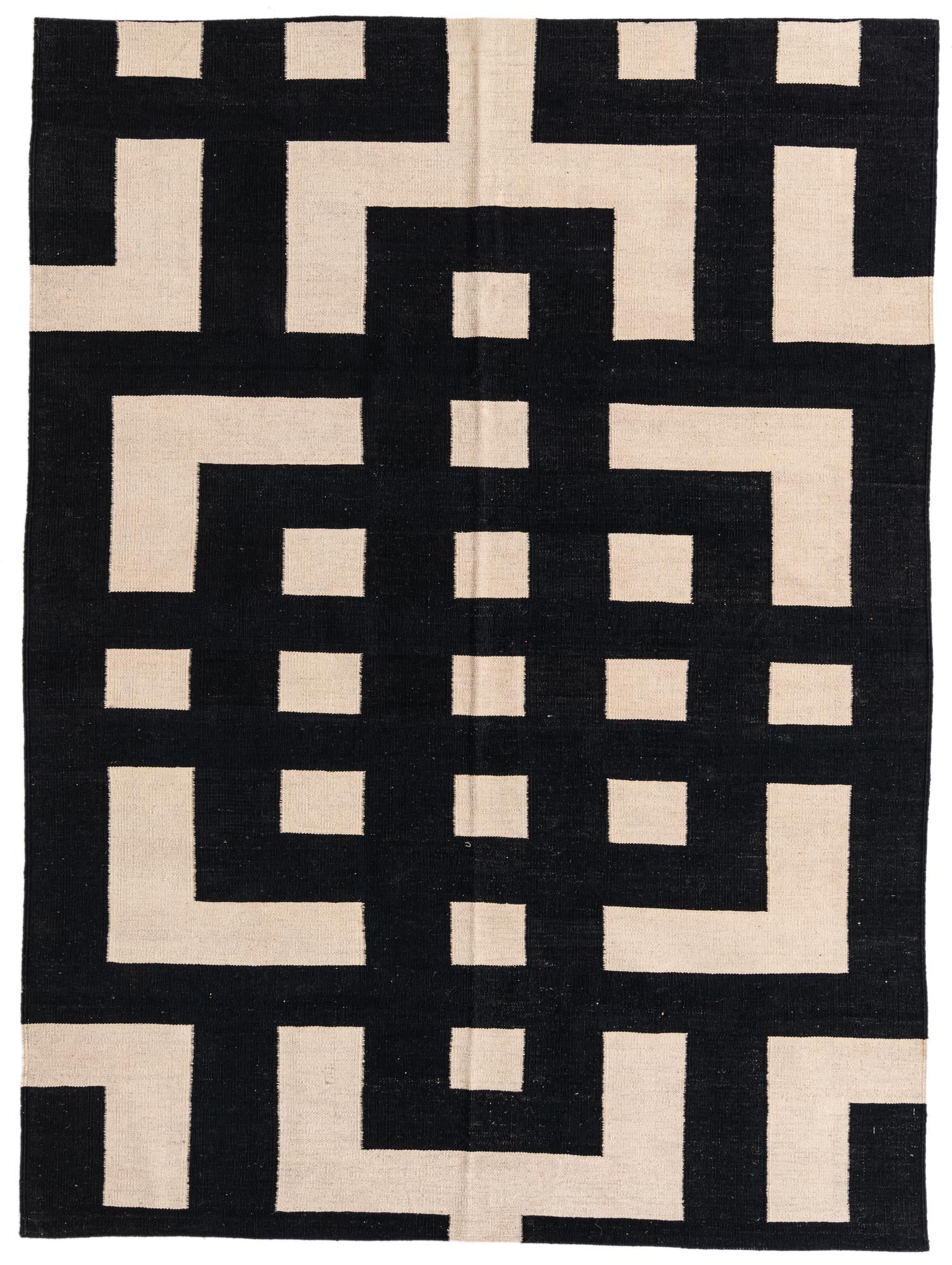 5' 9 x 7' 9 Hand Woven Kilim Modern Wool Rug