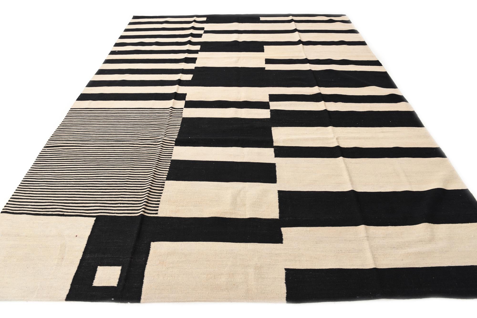 8' 2 x 11' 6 Hand Woven Kilim Modern Wool Rug