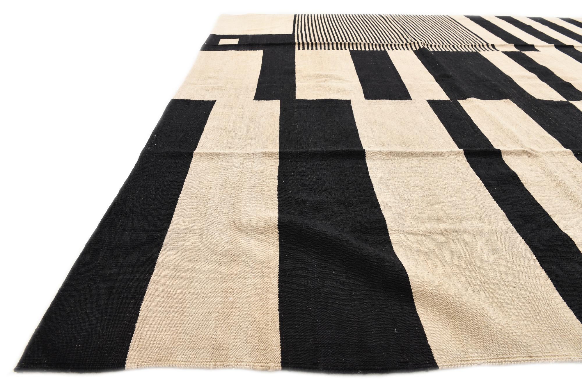 8' 2 x 11' 6 Hand Woven Kilim Modern Wool Rug