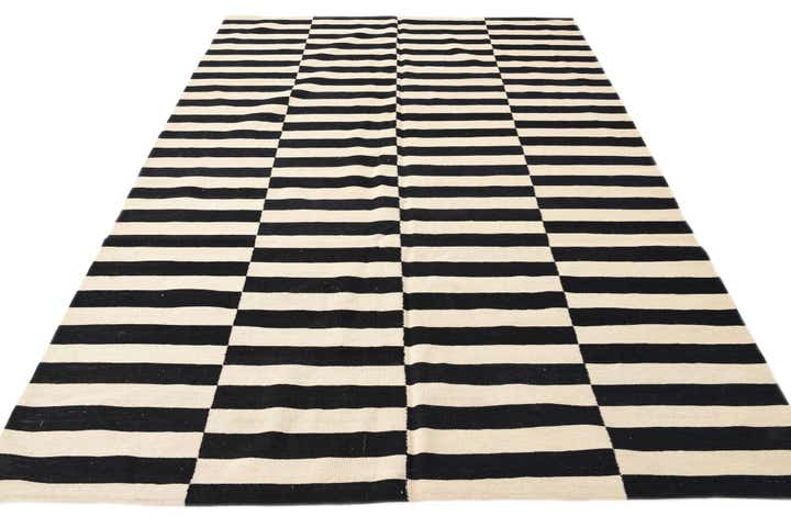 6' 8 x 9' 9 Hand Woven Kilim Modern Wool Rug