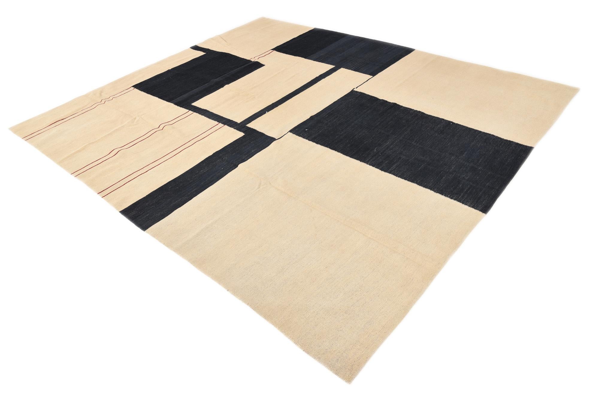8' 3 x 9' 6 Hand Woven Kilim Modern Wool Rug