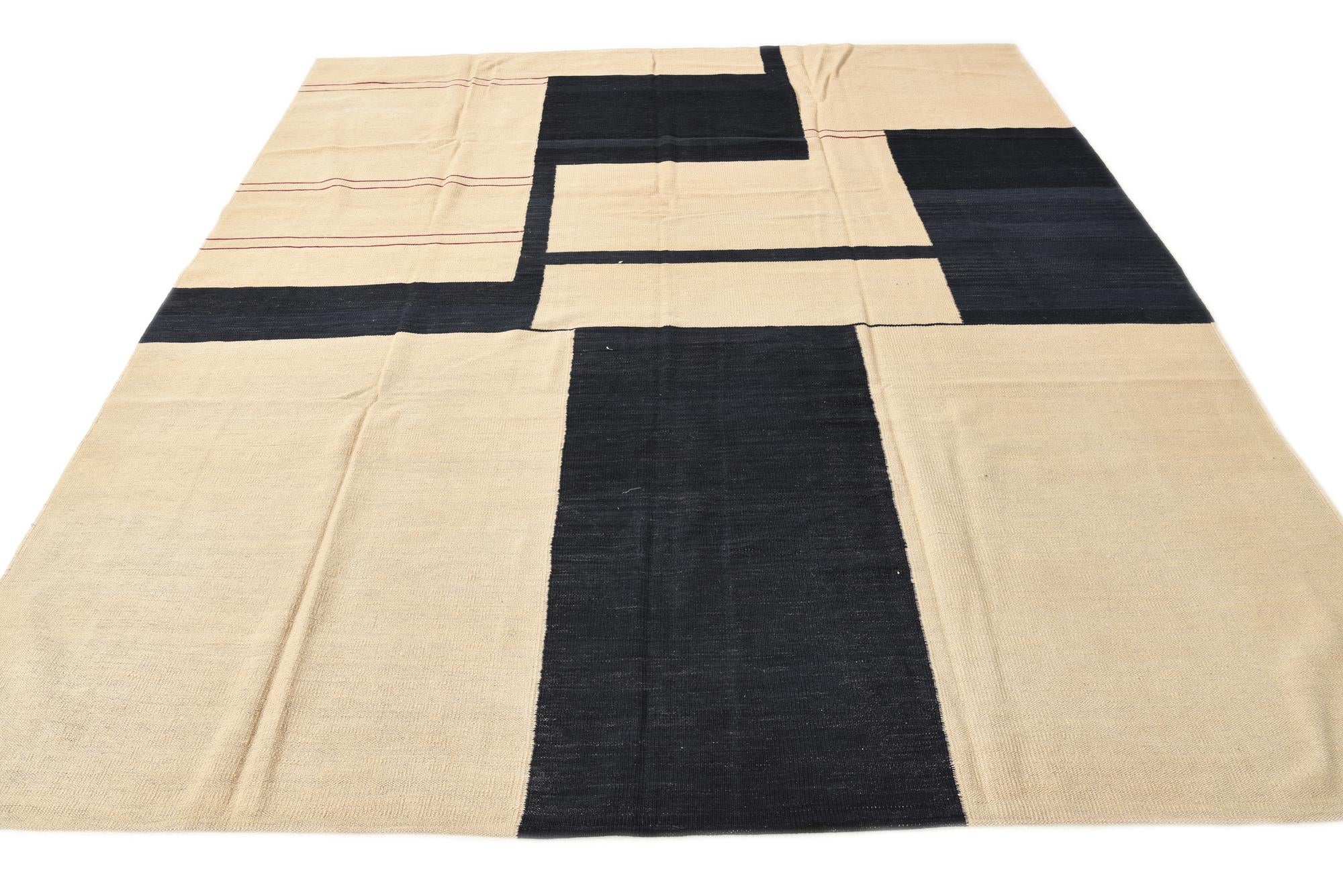 8' 3 x 9' 6 Hand Woven Kilim Modern Wool Rug