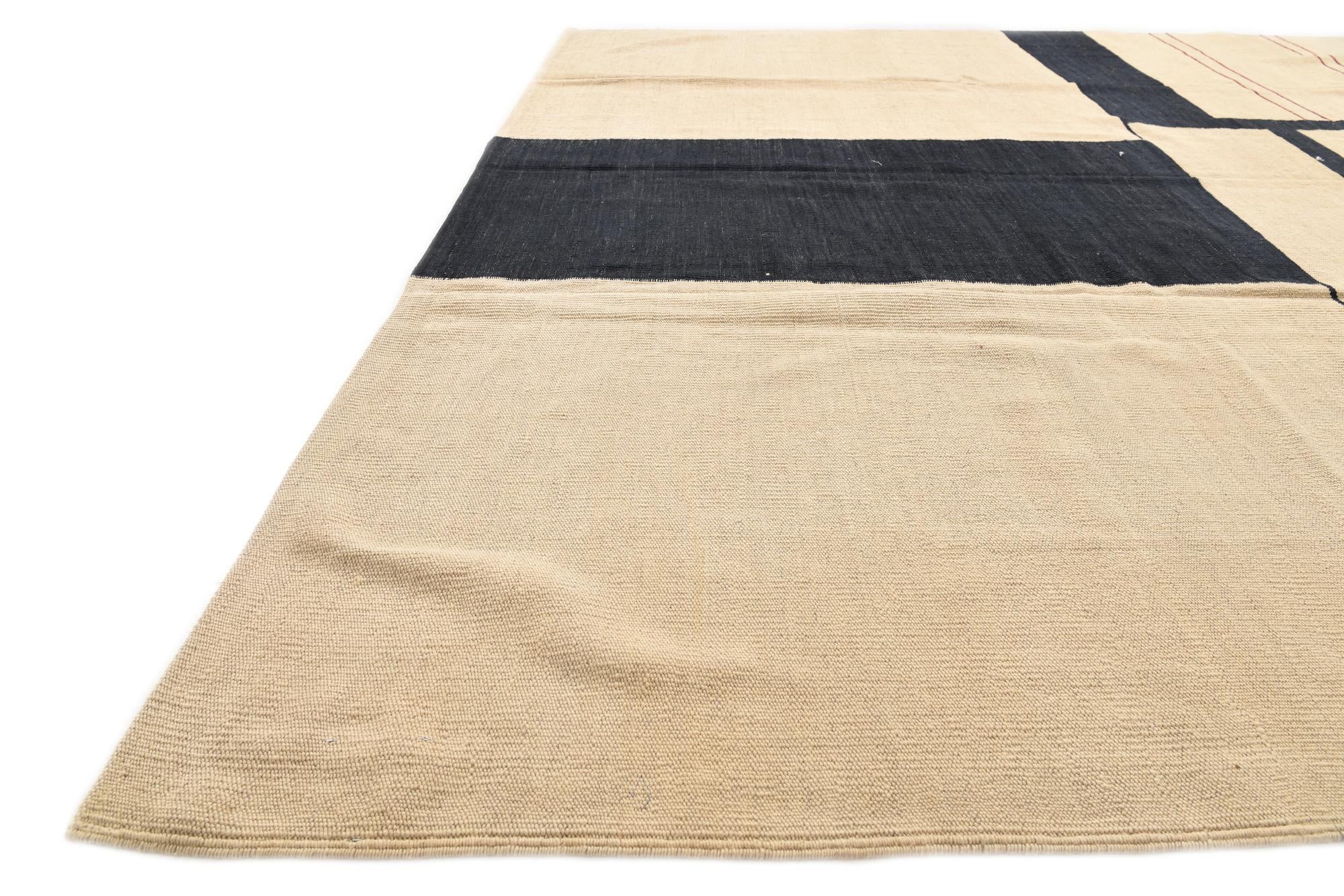 8' 3 x 9' 6 Hand Woven Kilim Modern Wool Rug