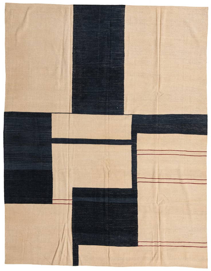 Detail image of 8' 3 x 9' 6 Hand Woven Kilim Modern Wool Rug