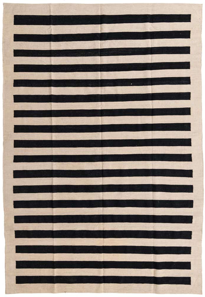 6' 8 x 9' 8 Hand Woven Kilim Modern Wool Rug