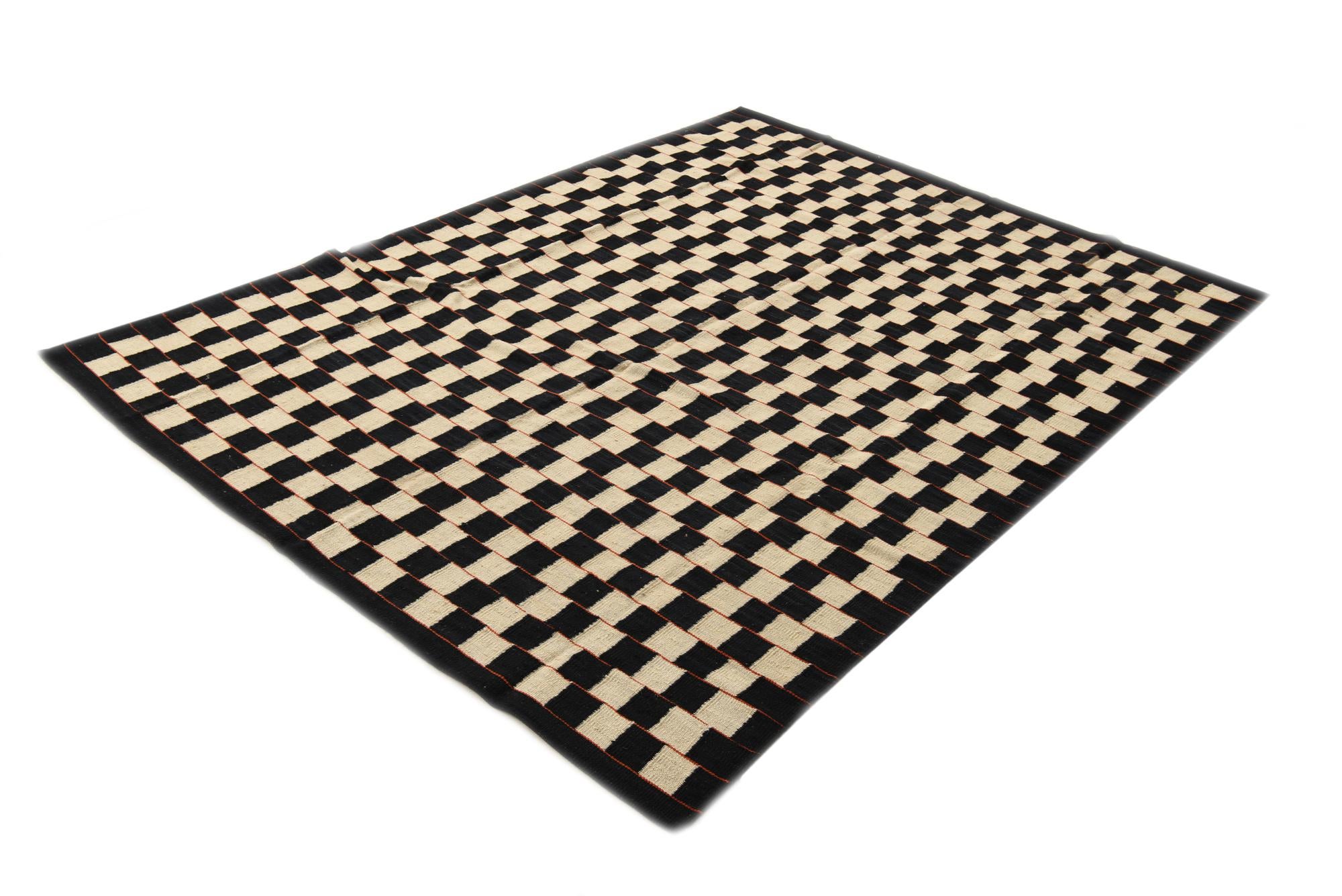 5' 9 x 7' 7 Hand Woven Kilim Modern Wool Rug