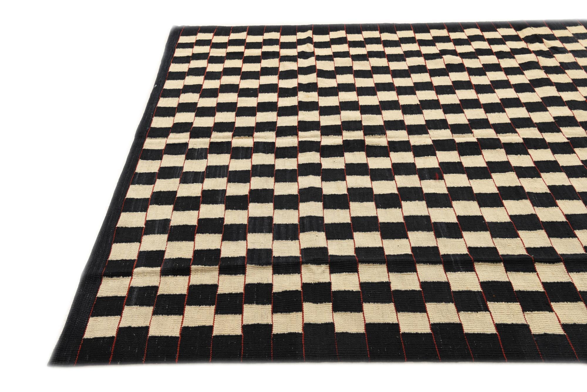 5' 8 x 7' 6 Hand Woven Kilim Modern Wool Rug