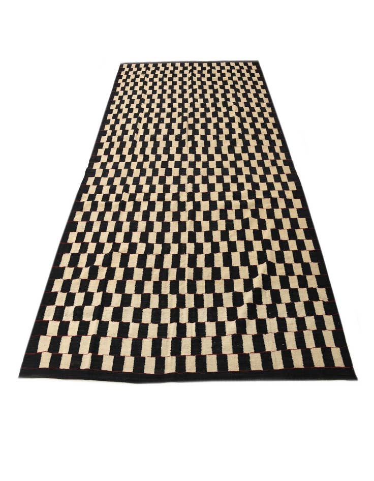 Detail image of 6' 10 x 9' 5  Hand Woven Kilim Modern Wool Rug