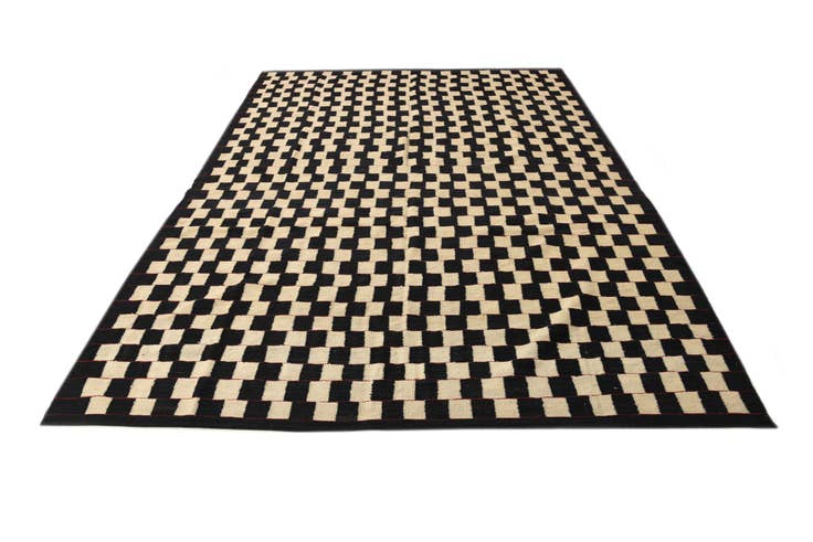 Detail image of 6' 10 x 9' 5 Hand Woven Kilim Modern Wool Rug