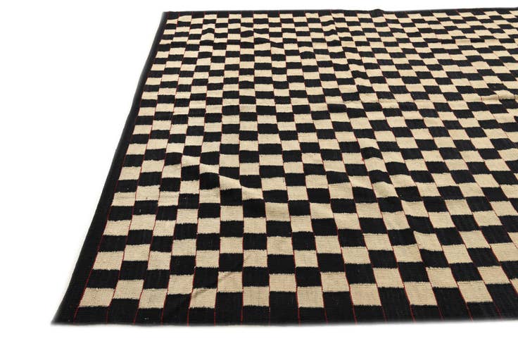 Detail image of 6' 10 x 9' 5 Hand Woven Kilim Modern Wool Rug