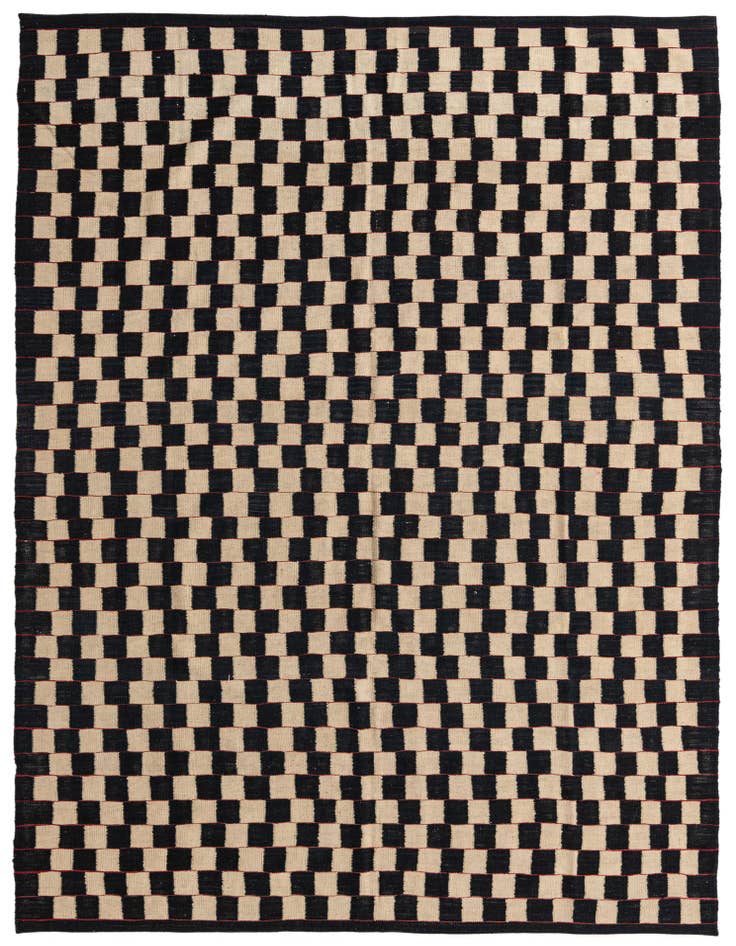 Detail image of 6' 10 x 9' 5 Hand Woven Kilim Modern Wool Rug