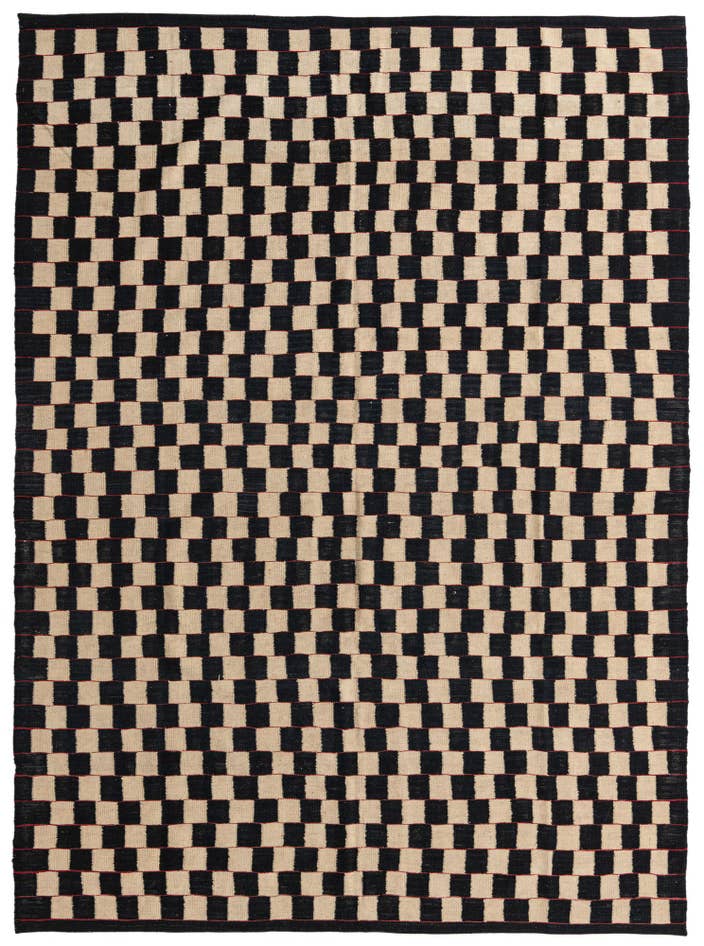 Detail image of 6' 10 x 9' 5 Hand Woven Kilim Modern Wool Rug