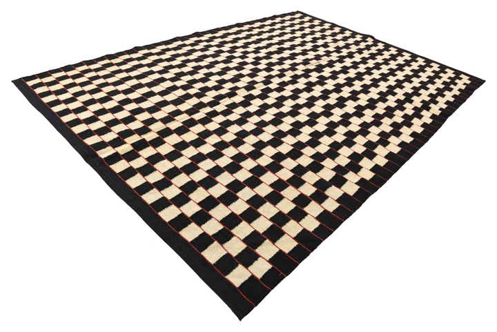 6' 9 x 9' 6 Hand Woven Kilim Modern Wool Rug