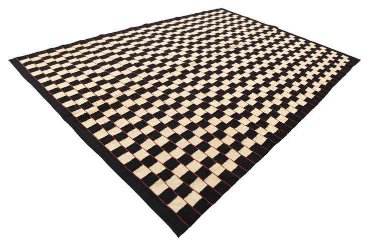 Detail image of 6' 9 x 9' 6 Hand Woven Kilim Modern Wool Rug