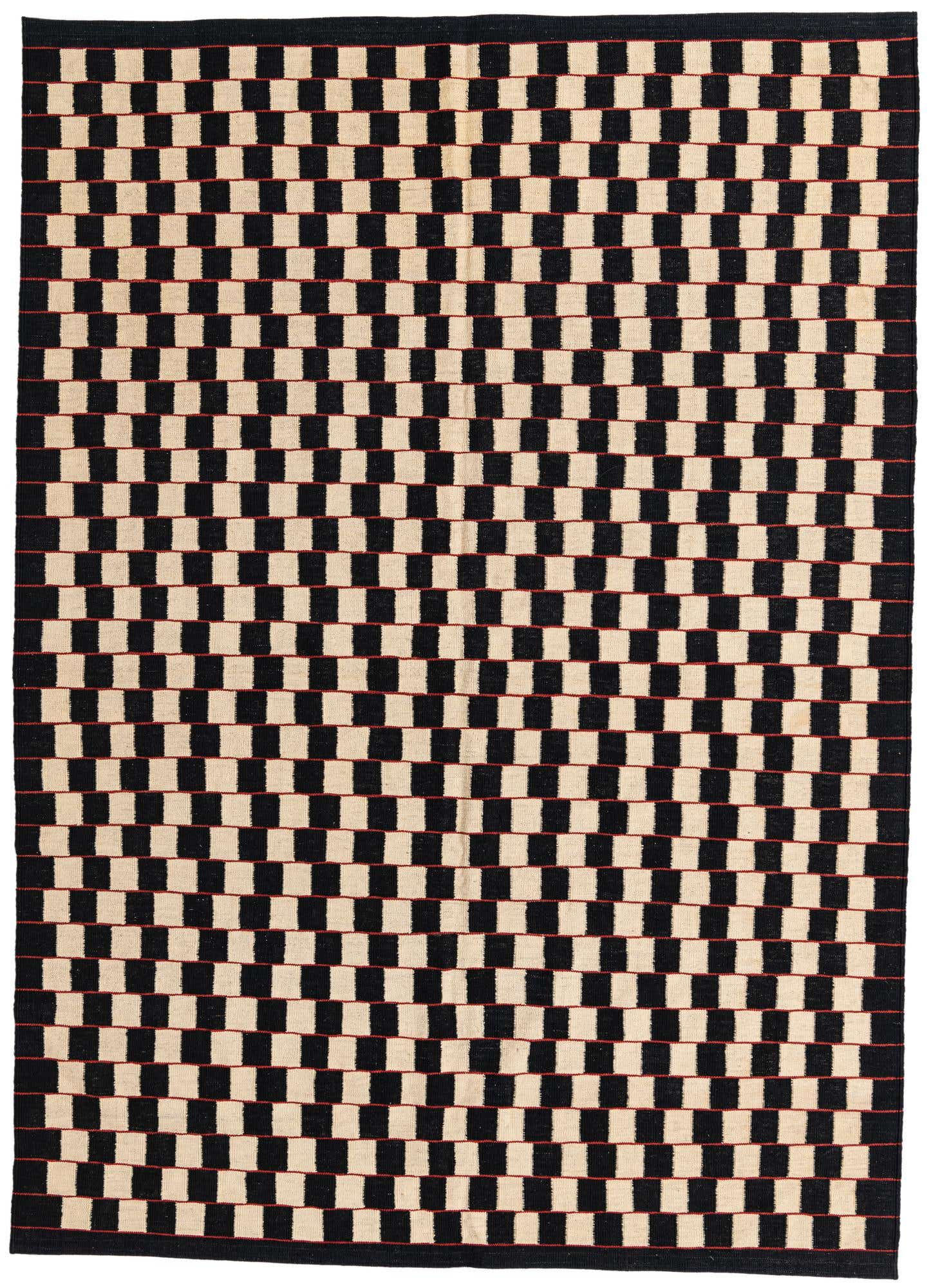 6' 9 x 9' 6 Hand Woven Kilim Modern Wool Rug