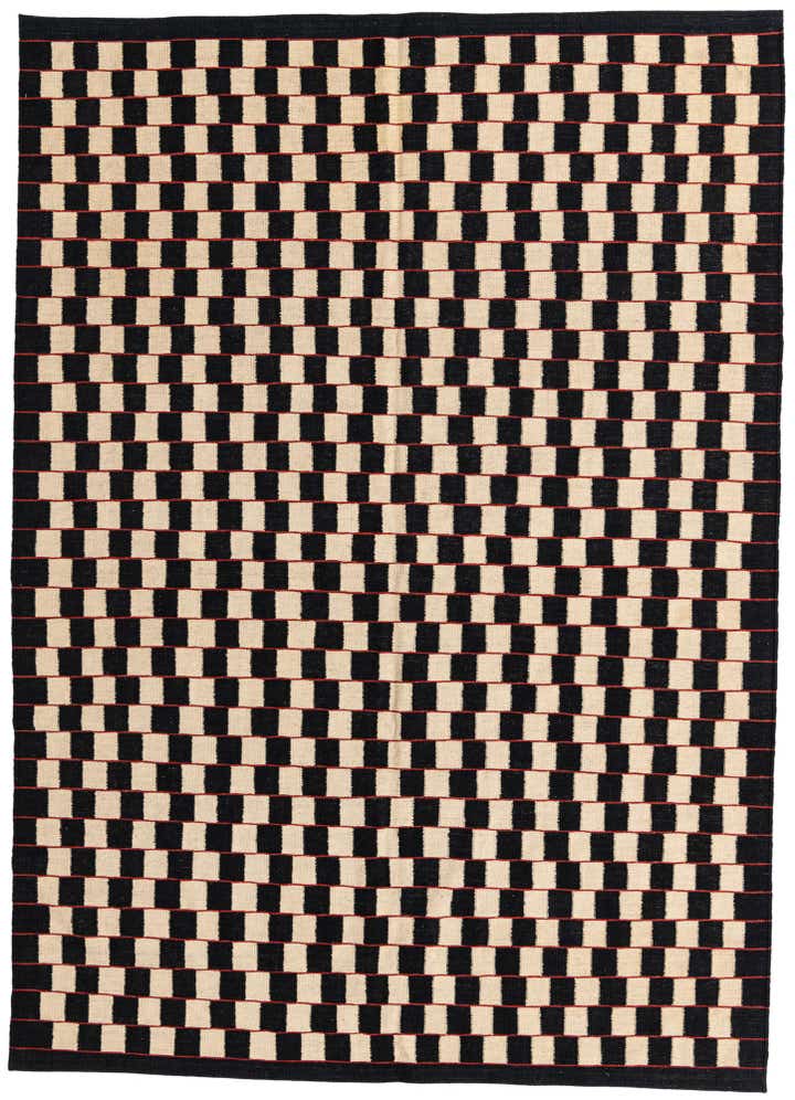 6' 9 x 9' 6 Hand Woven Kilim Modern Wool Rug