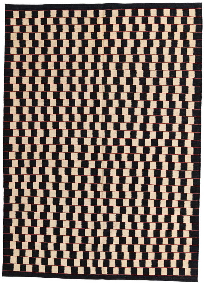 Detail image of 6' 9 x 9' 6 Hand Woven Kilim Modern Wool Rug