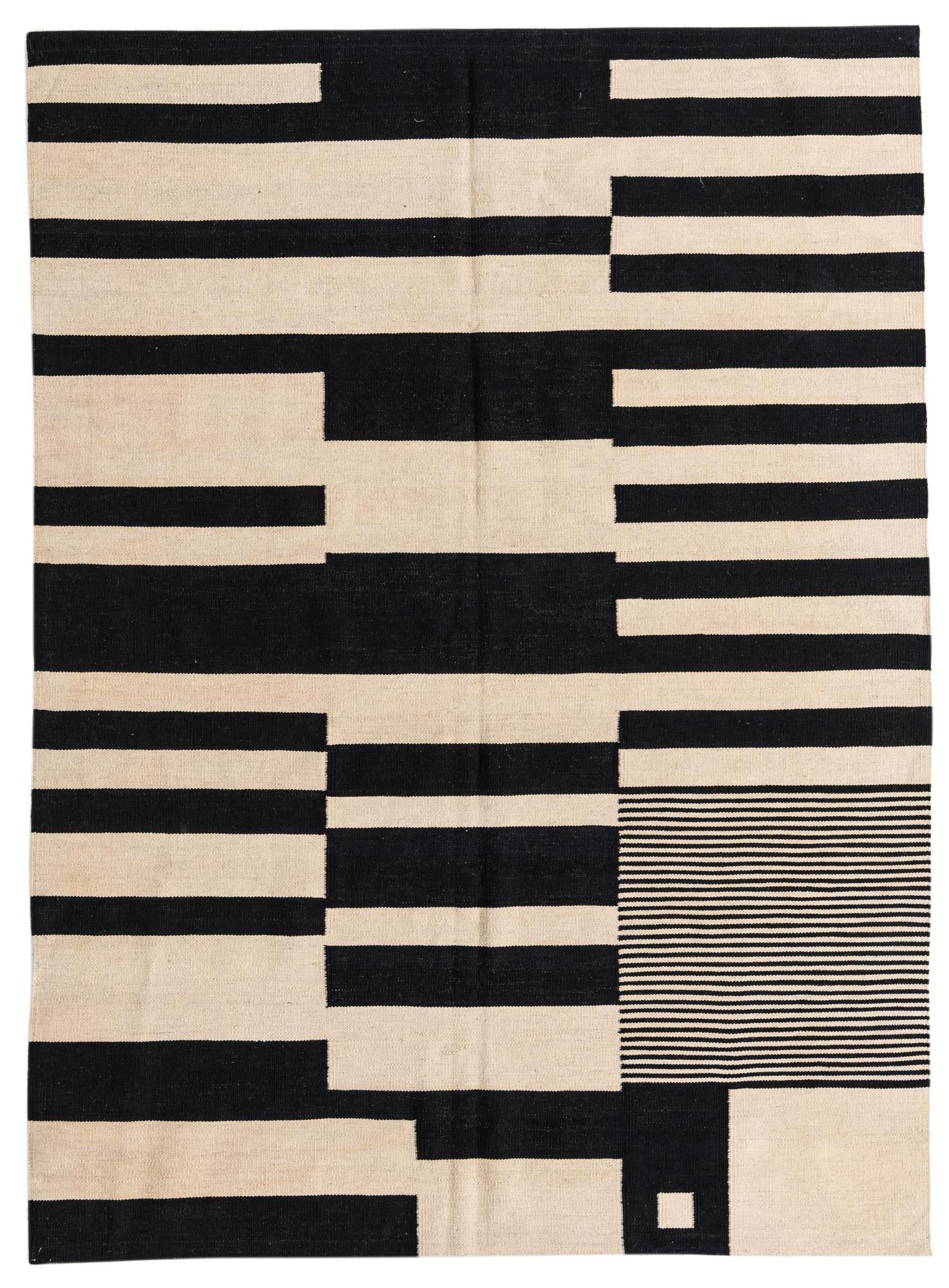 5' 7 x 7' 9 Hand Woven Kilim Modern Wool Rug