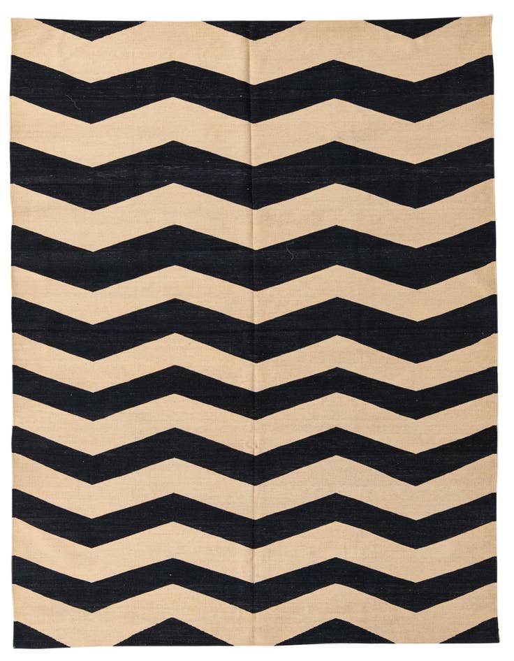 Detail image of 6' 9 x 9' 7 Hand Woven Kilim Modern Wool Rug