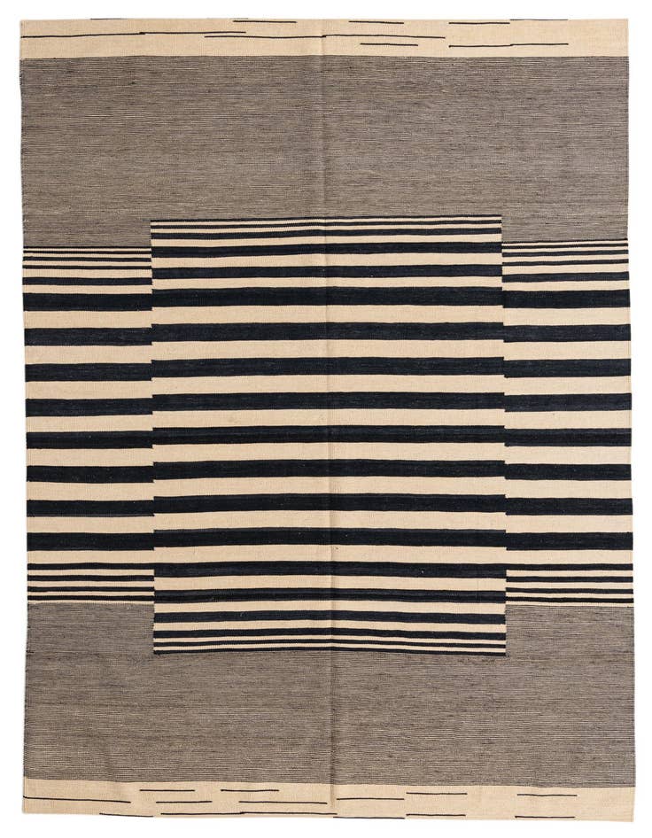 Detail image of 6' 11 x 9' 8 Hand Woven Kilim Modern Wool Rug
