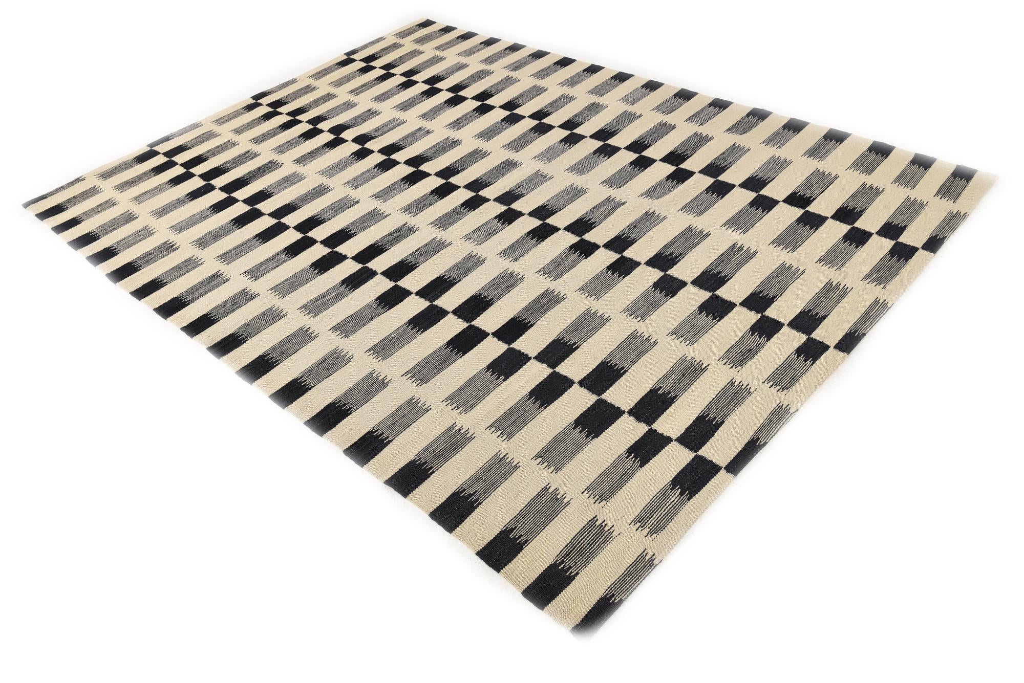 5' 9 x 7' 8 Hand Woven Kilim Modern Wool Rug