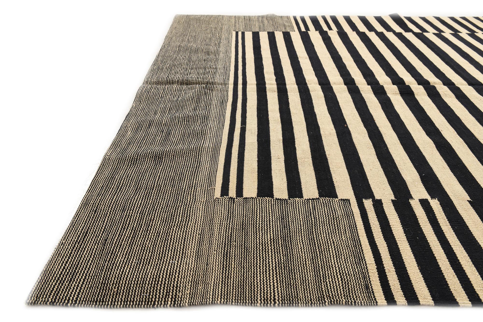 5' 7 x 7' 8 Hand Woven Kilim Modern Wool Rug