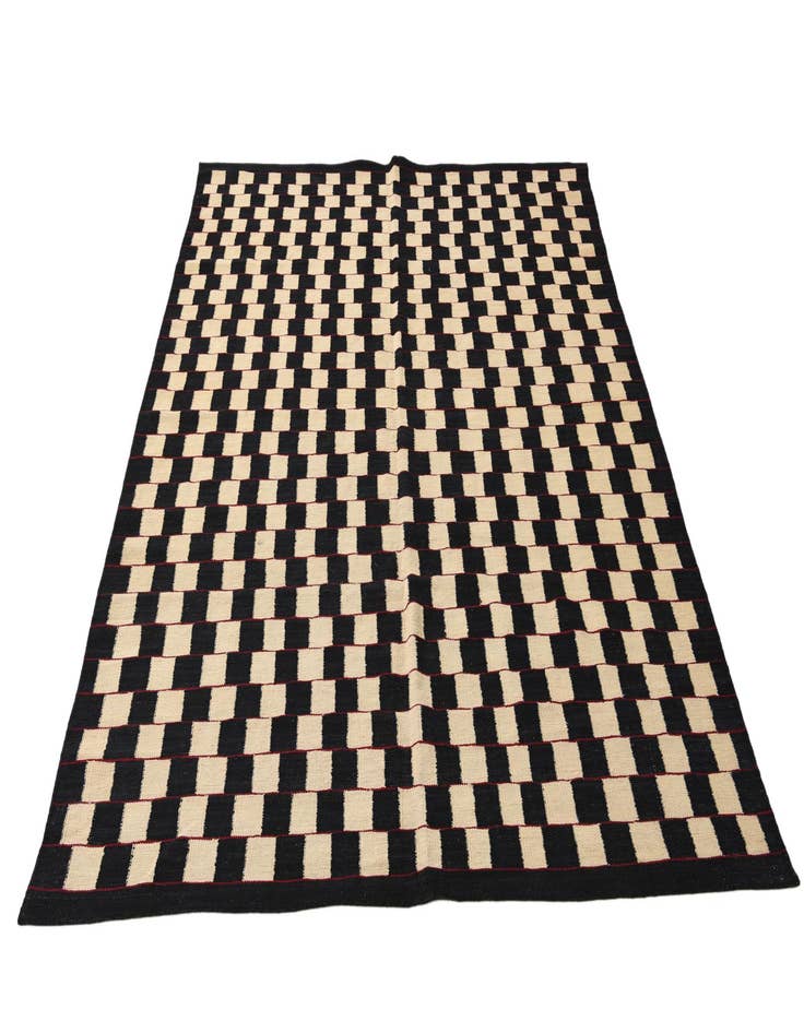 Detail image of 5' 8 x 7' 6  Hand Woven Kilim Modern Wool Rug