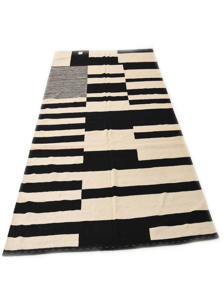 Detail image of 6' 7 x 9' 4 Hand Woven Kilim Modern Wool Rug