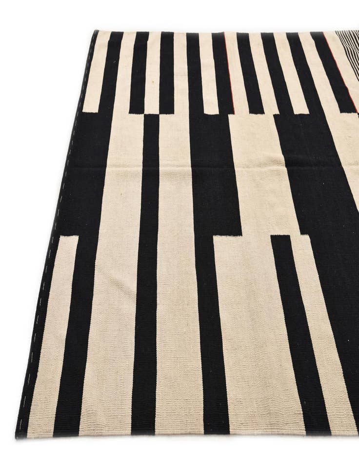 Detail image of 6' 7 x 9' 4 Hand Woven Kilim Modern Wool Rug