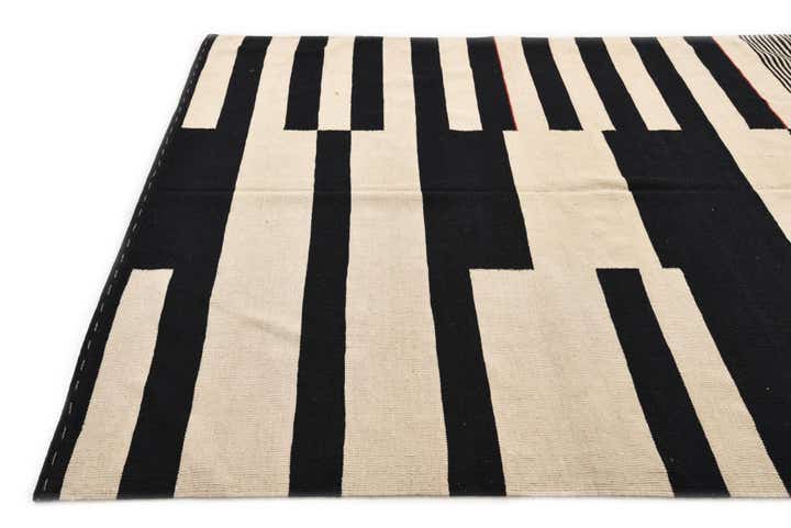 6' 7 x 9' 4 Hand Woven Kilim Modern Wool Rug