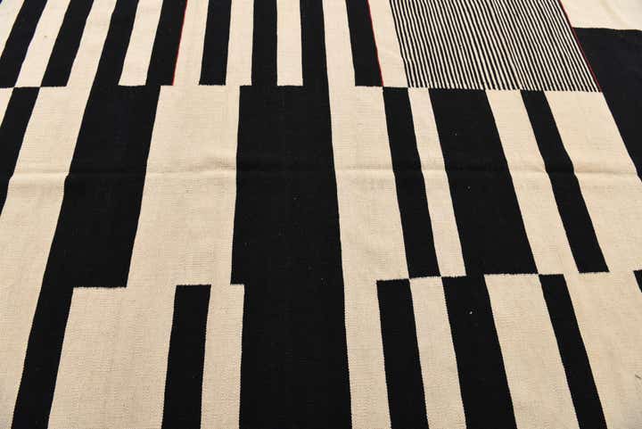 6' 7 x 9' 4 Hand Woven Kilim Modern Wool Rug