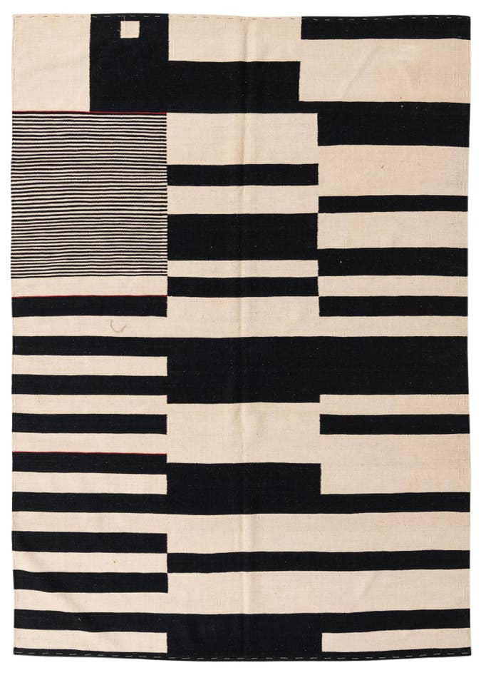 Detail image of 6' 7 x 9' 4 Hand Woven Kilim Modern Wool Rug