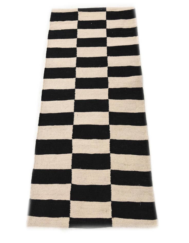 Detail image of 2' 8 x 3' 9  Hand Woven Kilim Modern Wool Rug