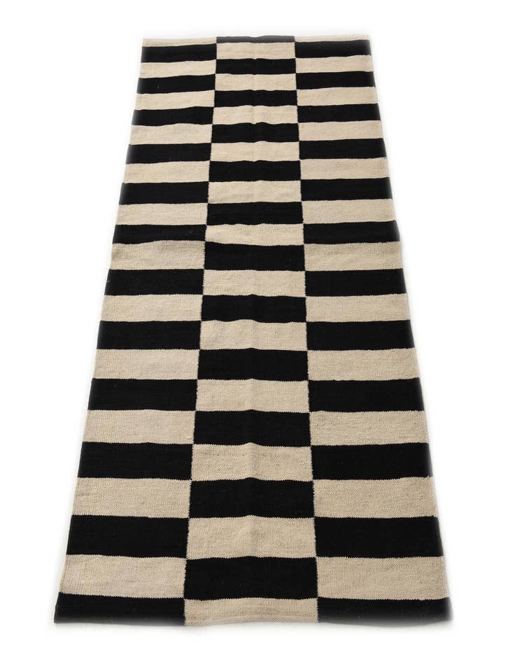 Detail image of 3' 5 x 4' 9  Hand Woven Kilim Modern Wool Rug