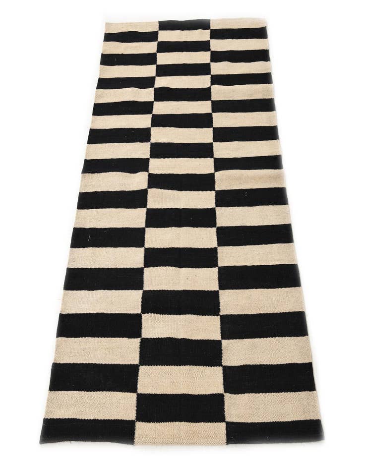 Detail image of 3' 4 x 4' 10  Hand Woven Kilim Modern Wool Rug