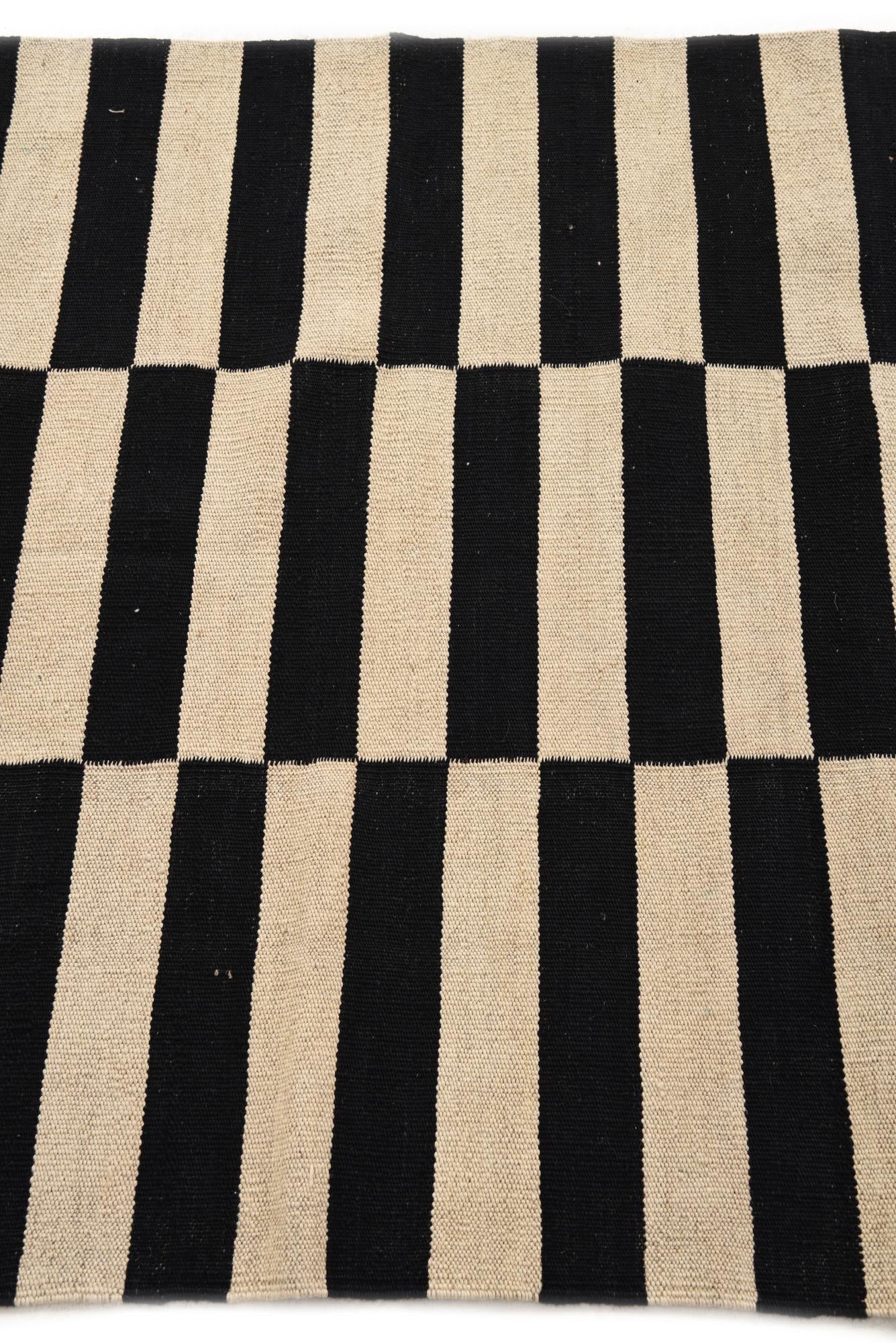 3' 4 x 4' 10 Hand Woven Kilim Modern Wool Rug